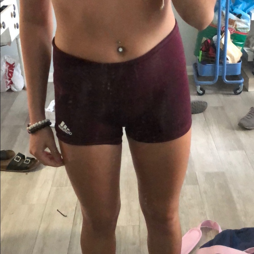 Adidas burgundy spandex